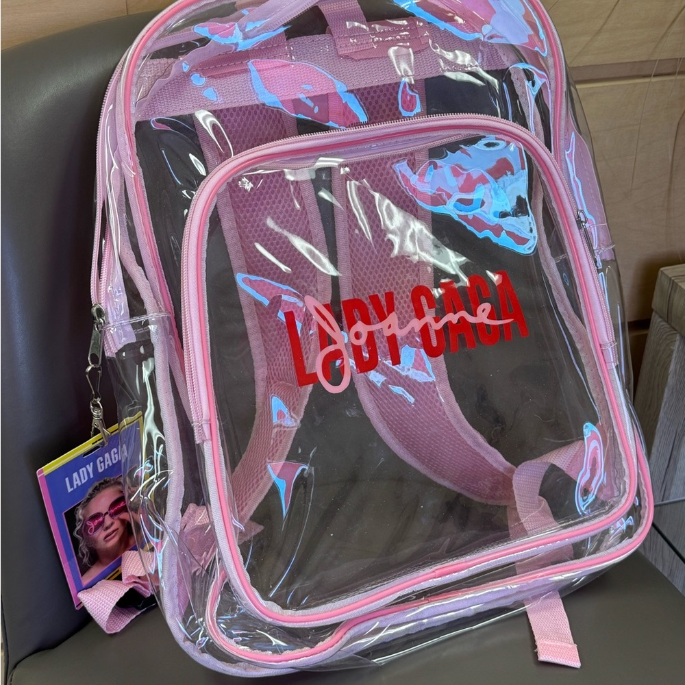 Lady Gaga Clear Pink Backpack